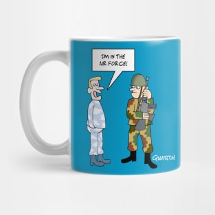 Clouds as camouflage on Airforce uniform Mug